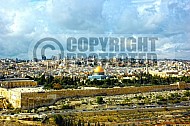 Jerusalem Old City View From Mt Of Olives 004