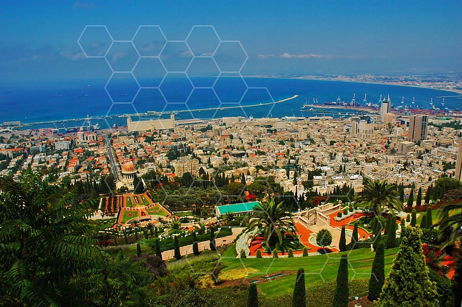 Haifa Baha I Gardens and Sea Port 0001
