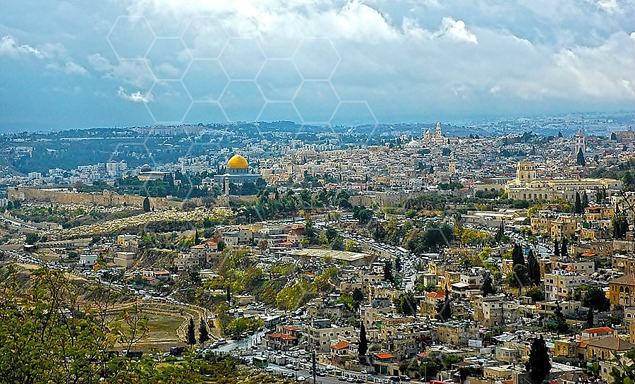 Jerusalem Old City View From Mt Of Olives 032