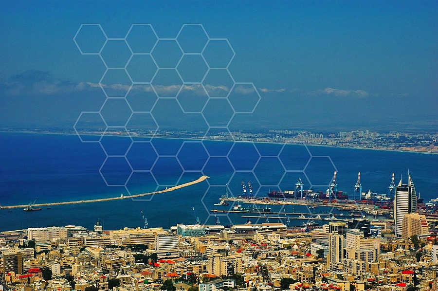 Haifa City View and Sea Port 0001