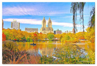 USA New York City Central Park Foliage Reflections 0017