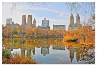 USA New York City Central Park Foliage Reflections 0026