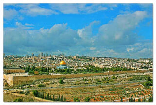 jerusalem old city view from mt of olives  print Jerusalem Old City View From Mt Of Olives 0001