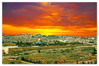 jerusalem old city view from mt of olives  print Jerusalem Old City View From Mt Of Olives 0004