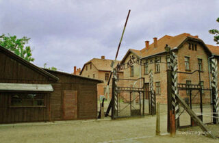 Auschwitz concentration camp Auschwitz Camp Gates 0006