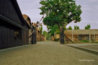 Auschwitz concentration camp Auschwitz Camp Gates 0007