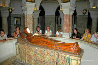 Christian People Praying Jerusalem Dormaition Abbey 0001