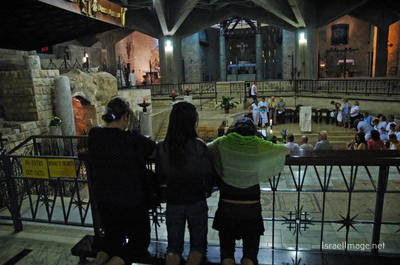 christian people praying Christian People Praying Nazareth Annunciation Basilica 0001