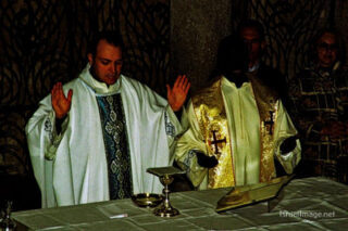 christian people praying Christian People Praying Nazareth Annunciation Basilica 0003