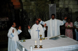 christian people praying Christian People Praying Nazareth Annunciation Basilica 0004