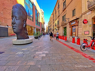 Spain Barcelona Palace Of Catalan Music Sculpture By Jaume Plensa 0001