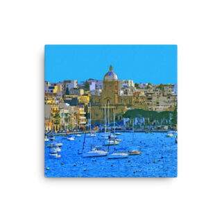 Thin canvas Malta Grand Harbor Tricity Bay Birgu And Senglea Islands 0003