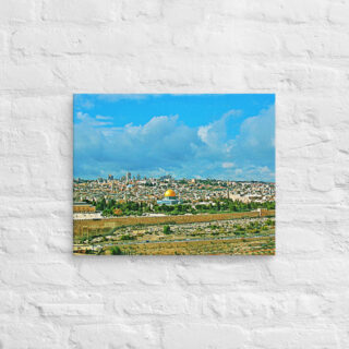Canvas jerusalem old city view from mt of olives 0001 16″×20″