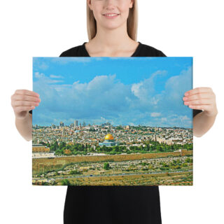 Canvas jerusalem old city view from mt of olives 0001 16″×20″