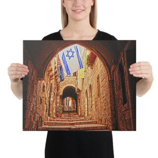 Canvas jerusalem old city jewish quarter 0001 16″×20″