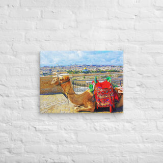 Canvas jerusalem old city view from mt of olives 0002 18″×24″