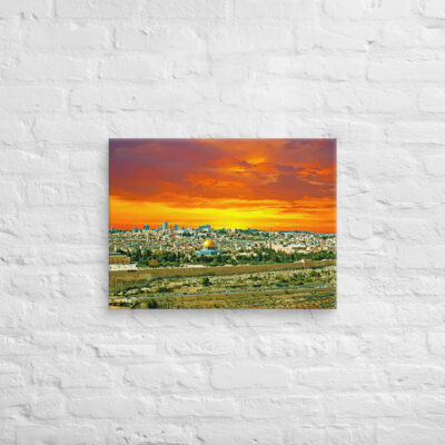 Canvas jerusalem old city view from mt of olives 0004 18″×24″
