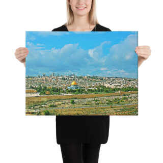 Canvas jerusalem old city view from mt of olives 0001 18″×24″