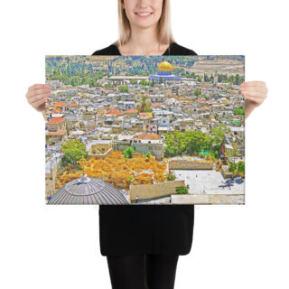 Canvas jerusalem old city view 0005 18″×24″