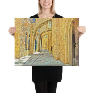 Canvas jerusalem old city jewish quarter 0004 18″×24″