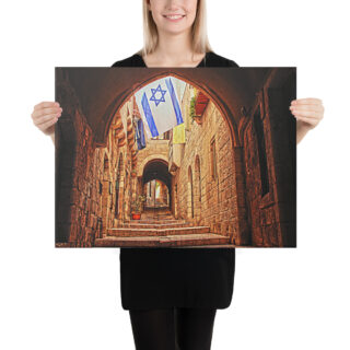 Canvas jerusalem old city jewish quarter 0001 18″×24″
