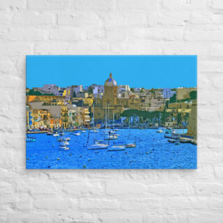 canvas-in-24x36-front-68f27557b4ee6.jpg Canvas Malta Grand Harbor Tricity Bay Birgu And Senglea Islands 0003 24″×36″
