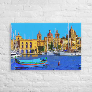 canvas-in-24x36-front-68f27695a02da.jpg Canvas Malta Grand Harbor Tricity Bay Birgu And Senglea Islands 0002 24″×36″