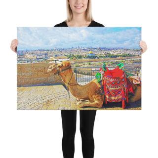 Canvas jerusalem old city view from mt of olives 0002 24″×36″