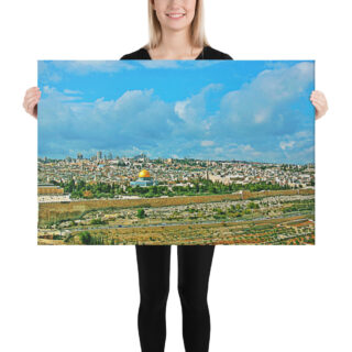 Canvas jerusalem old city view from mt of olives 0001 24″×36″