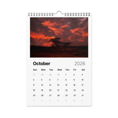 Wall calendar (2026) israel sunrise sunset