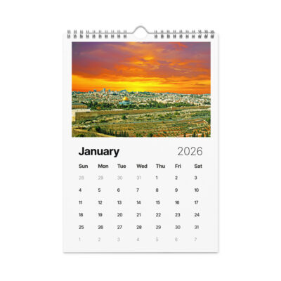 Wall calendar (2026) israel sunrise sunset