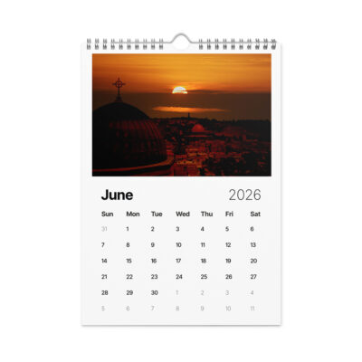 Wall calendar (2026) israel sunrise sunset