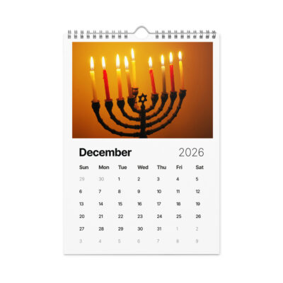 Wall calendar (2026) Jewish Israel Holidays Customs Rituals Festivals
