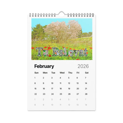 Wall calendar (2026) Jewish Israel Holidays Customs Rituals Festivals