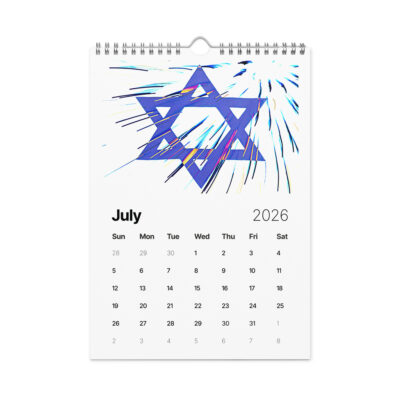 Wall calendar (2026) Jewish Israel Holidays Customs Rituals Festivals