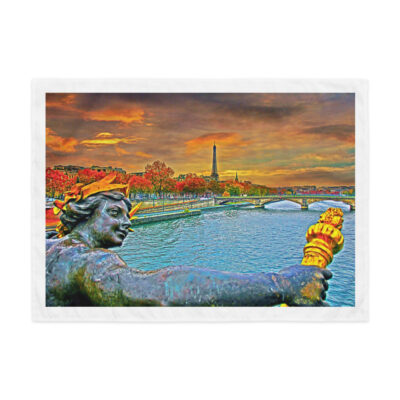 Indoor wall tapestry France Paris sunset 1  26″×36″