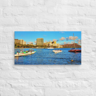 Canvas Hawaii canoe paddling 0015 12″×24″