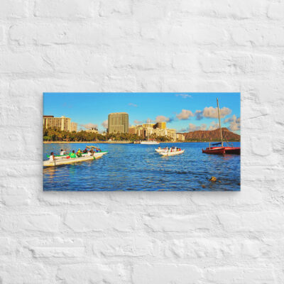 Canvas Hawaii canoe paddling 0015 12″×24″