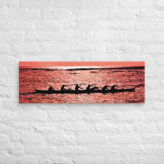 Canvas Hawaii canoe paddling 0011 12″×36″