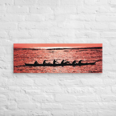 Canvas Hawaii canoe paddling 0011 12″×36″
