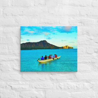 Canvas Hawaii canoe paddling 0013 16″×20″