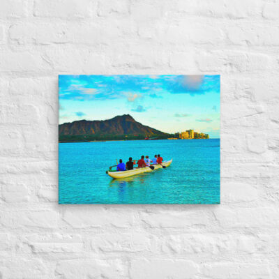 Canvas Hawaii canoe paddling 0013 16″×20″