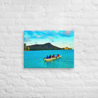 Canvas Hawaii canoe paddling 0013 18″×24″