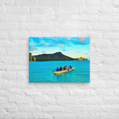 Canvas Hawaii canoe paddling 0013 18″×24″