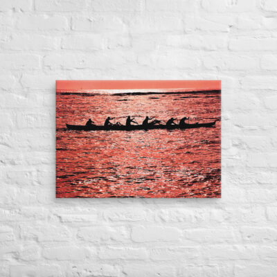 Canvas Hawaii canoe paddling 0011 20″×28″