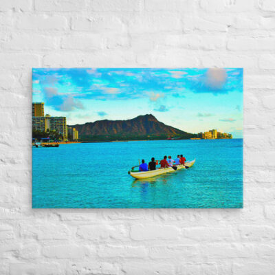 Canvas Hawaii canoe paddling 0013  24″×36″