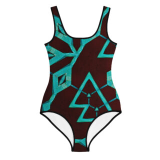 All-Over Print Youth Swimsuit bold and beautiful 004