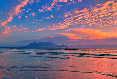 South Africa Cape Town Milnerton Beach Showing Table Mountain 0001