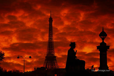 France Eiffel Tower Sunset 0005