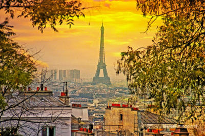 France Eiffel Tower Sunset 0007